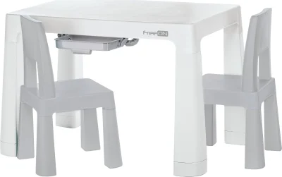 Obrázek k produktu Plastový stolek s židlemi Neo, bílá/šedá