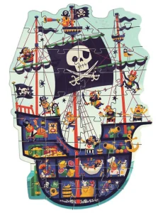 Obrázek k produktu Podlahové obrysové puzzle Pirátský koráb 36 dílků