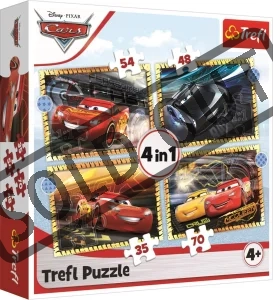 Obrázek k produktu Puzzle Auta 3: Připravit, pozor, teď! 4v1 (35,48,54,70 dílků)