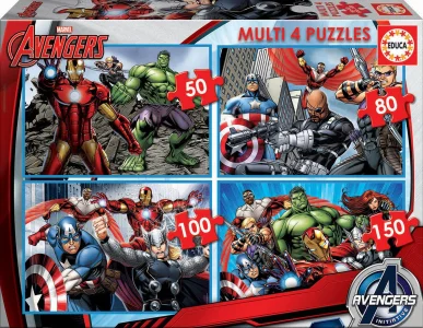 Obrázek k produktu Puzzle Avengers 4v1 (50,80,100,150 dílků)