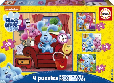 Obrázek k produktu Puzzle Blue's Clues 4v1 (12,16,20,25 dílků)