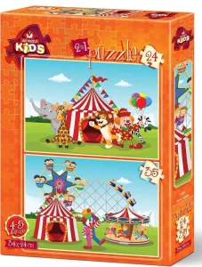 Obrázek k produktu Puzzle Cirkus a lunapark 24+35 dílků