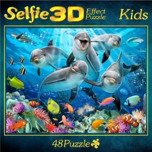 Obrázek k produktu Puzzle Delfíní selfie 3D 48 dílků
