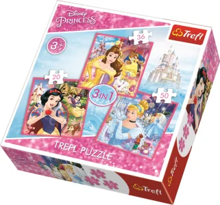Obrázek k produktu Puzzle Disney princezny: Kouzelný svět 3v1 (20,36,50 dílků)