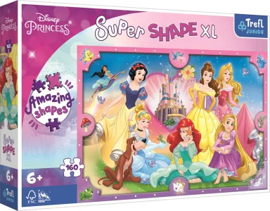 Obrázek k produktu Puzzle Super Shape XL Disney princezny: Růžový svět 160 dílků