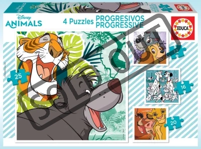 Obrázek k produktu Puzzle Disney zvířata 4v1 (12,16,20,25 dílků)