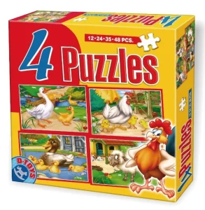 Obrázek k produktu Puzzle Domácí zvířátka 4v1 (12,24,35,48 dílků)