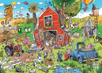 Obrázek k produktu Puzzle DoodleTown: Šílená farma 500 dílků