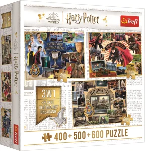 Obrázek k produktu Puzzle Harry Potter: Turnaj tří kouzelníků, Famfrpál a Bradavice 400 + 500 + 600 dílků