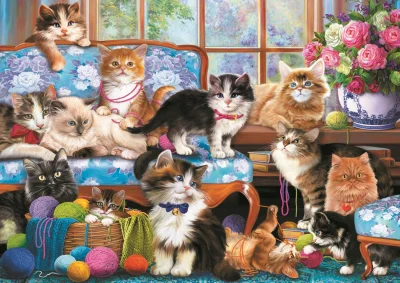 Obrázek k produktu Puzzle Kočičí rodinka 500 dílků