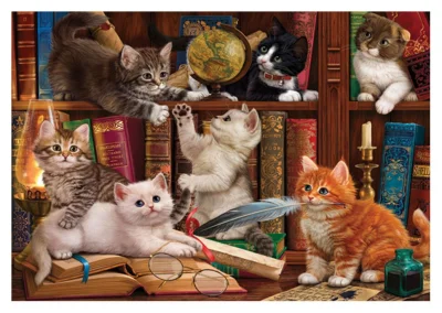 Obrázek k produktu Puzzle Kočičky v knihovně 500 dílků