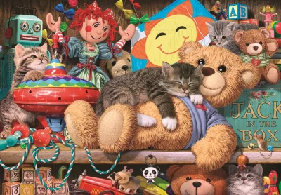 Obrázek k produktu Puzzle Koťata na poličce s hračkami 260 dílků