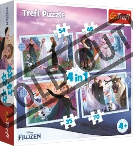 Obrázek k produktu Puzzle Ledové království 2: Kouzla v lese 4v1 (35,48,54,70 dílků)