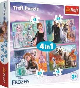 Obrázek k produktu Puzzle Ledové království: Úžasný svět 4v1 (12,15,20,24 dílků)