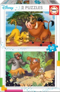 Obrázek k produktu Puzzle Lví král a Kniha džunglí 2x20 dílků