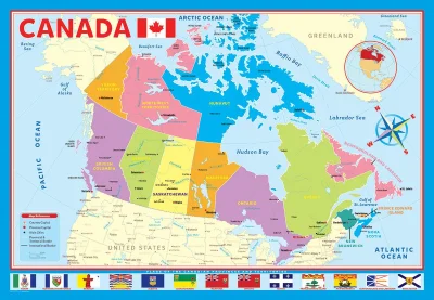Obrázek k produktu Puzzle Mapa Kanady 200 dílků