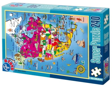 Obrázek k produktu Puzzle Mapa Severní Ameriky 240 dílků