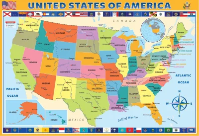 Obrázek k produktu Puzzle Mapa Spojených států Amerických 200 dílků