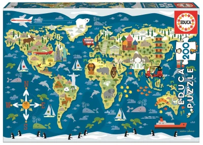 Obrázek k produktu Puzzle Mapa světa 200 dílků
