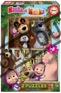 Obrázek k produktu Puzzle Máša a medvěd: S přáteli 2x48 dílků