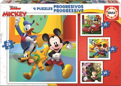 Obrázek k produktu Puzzle Mickey a přátelé 4v1 (12,16,20,25 dílků)