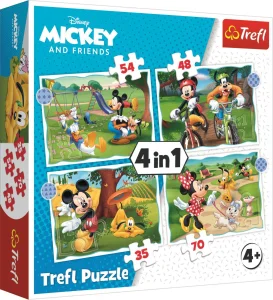 Obrázek k produktu Puzzle Mickey Mouse: Krásný den 4v1 (35,48,54,70 dílků)