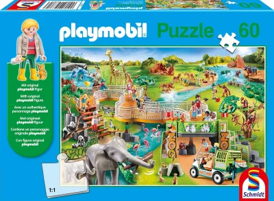 Obrázek k produktu Puzzle Playmobil Zoo 60 dílků + figurka Playmobil