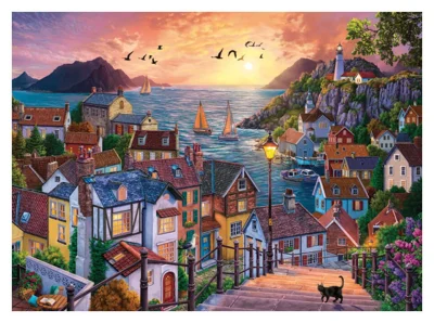 Obrázek k produktu Puzzle Pobřežní město při západu slunce 1000 dílků