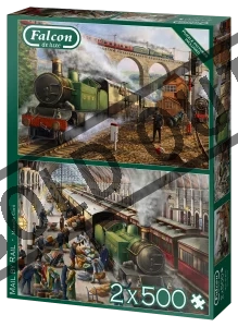 Obrázek k produktu Puzzle Přeprava pošty na železnici 2x500 dílků