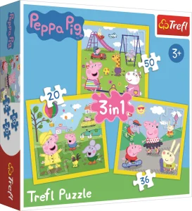 Obrázek k produktu Puzzle Prasátko Peppa 3v1 (20,36,50 dílků)