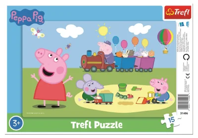 Obrázek k produktu Puzzle Prasátko Peppa: Veselý vláček 15 dílků
