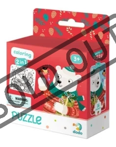 Obrázek k produktu Puzzle s omalovánkou Vánoční medvěd 16 dílků