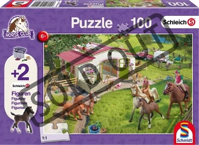 Obrázek k produktu Puzzle Schleich Jízda na koních 100 dílků + figurky Schleich