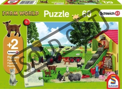 Obrázek k produktu Puzzle Schleich Na farmě 60 dílků + figurky Schleich