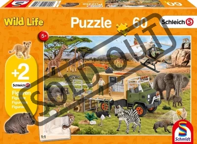 Obrázek k produktu Puzzle Schleich Záchrana zvířat 60 dílků + figurky Schleich