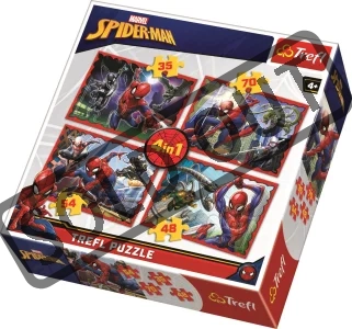 Obrázek k produktu Puzzle Spiderman: V pavoučí síti 4v1 (35,48,54,70 dílků)