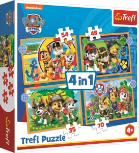 Obrázek k produktu Puzzle Tlapková patrola: Prázdniny 4v1 (35,48,54,70 dílků)