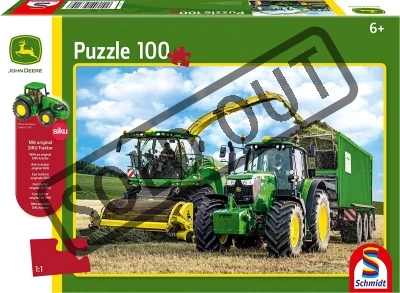 Obrázek k produktu Puzzle Traktor John Deere 6195M 100 dílků + model SIKU