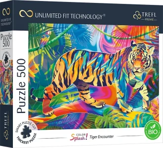 Obrázek k produktu Puzzle UFT Color Splash: Setkání s tygrem 500 dílků