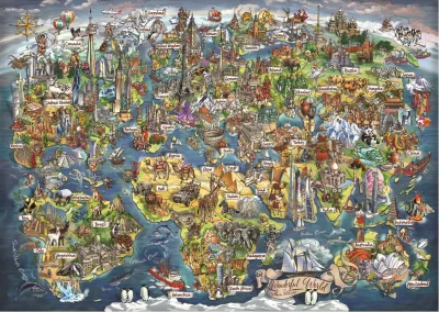 Obrázek k produktu Puzzle Úžasná mapa světa 3000 dílků