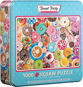 Obrázek k produktu Puzzle v plechové krabičce Koblihová oslava 1000 dílků
