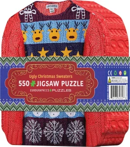 Obrázek k produktu Puzzle v plechové krabičce Vánoční svetry 550 dílků