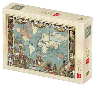 Obrázek k produktu Puzzle Vintage mapa světa 1000 dílků