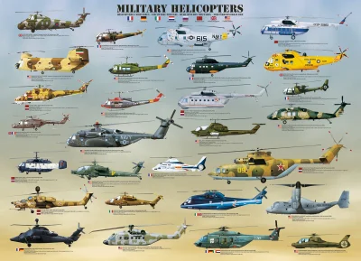 Obrázek k produktu Puzzle Vojenské helikoptéry XL 500 dílků