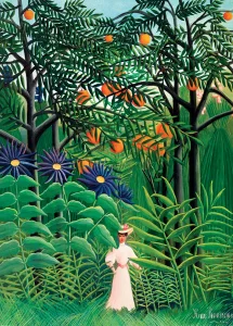 Obrázek k produktu Puzzle Žena na procházce v exotickém lese 1000 dílků