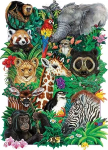 Obrázek k produktu Rodinné puzzle Mláďata ze safari 350 dílků