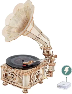 Obrázek k produktu Rokr 3D dřevěné puzzle Klasický gramofon 424 dílků