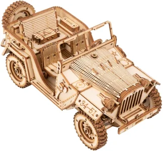 Obrázek k produktu Rokr 3D dřevěné puzzle Vojenský džíp 369 dílků
