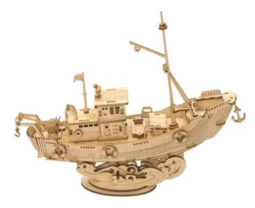 Obrázek k produktu Rolife 3D dřevěné puzzle Rybářská loď 104 dílků