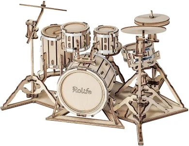 Obrázek k produktu Rolife 3D dřevěné puzzle Souprava bicích nástrojů 246 dílků